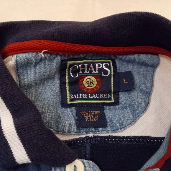Vintage early '90s Ralph Lauren Chaps colorblock polo shirt - Picture 2 of 4